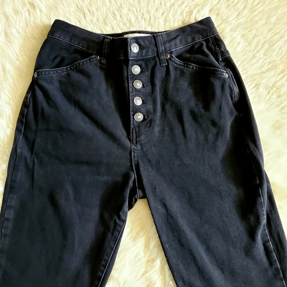 Free People Dylan High Rise Raw Hem Black Crop Jeans Size 28 - Picture 8 of 14